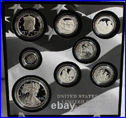 2017 US Mint Limited Edition Silver Proof Set 8 Coins with Box COA and Sleeve