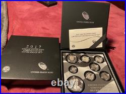 2017 U. S. Mint Limited Edition Silver Proof Set Box Slip Cover COA STOCK