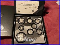 2017 U. S. Mint Limited Edition Silver Proof Set Box Slip Cover COA STOCK