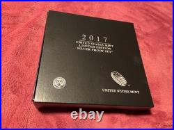 2017 U. S. Mint Limited Edition Silver Proof Set Box Slip Cover COA STOCK