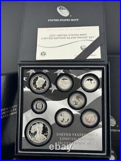 2017 United States Mint Limited Edition Silver Proof Set Complete Box U. S. COA