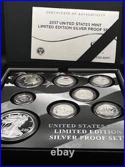 2017 United States Mint Limited Edition Silver Proof Set Complete Box U. S. COA