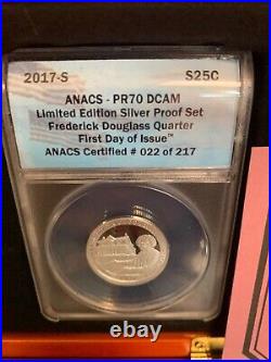 2017-s ANACS Pr70 DCAM Silver Limted Editio Silver Quarter Proof Box Set Pop 217