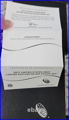 2017 s United States Limited Edition Silver Proof Set withBox & COA No Toning! 