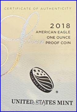2018 AMERICAN SILVER EAGLE PROOF DOLLAR US Mint ASE Coin with Box and COA