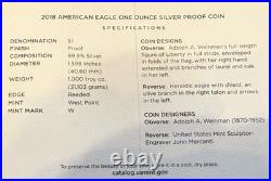2018 AMERICAN SILVER EAGLE PROOF DOLLAR US Mint ASE Coin with Box and COA
