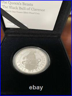 2018 GB Proof 1 oz Silver Queen's Beasts Bull (withBox & COA)