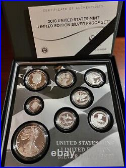 2018 Limited Edition Silver Proof Set 8 Coin with Box & COA
