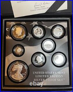 2018 Limited Edition Silver Proof Set 8 Coin with Box & COA And Sleeve