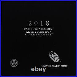 2018 Limited Edition Silver Proof Set Black Box & COA 7 Coins and Silver Eagle