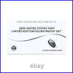 2018 Limited Edition Silver Proof Set Black Box & COA 7 Coins and Silver Eagle
