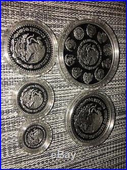 2018 Mexico Libertad 5-Coin Silver Proof Set, 1.9 oz 999 Silver, Box&Cer Rare