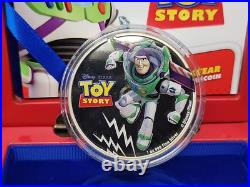 2018 Niue Buzz Lightyear Silver Proof Coin OGP Box & COA Toy Story
