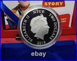 2018 Niue Woody Silver Proof Coin OGP Box & COA Toy Story