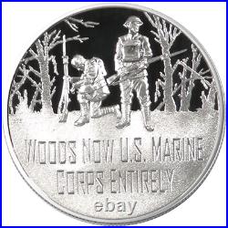 2018 Proof World War I Silver Dollar Marines Medal 2pc Set Box OGP & COA