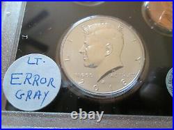2018 Reverse Silver Proof Set Error Lite Gray Half U. S. Mint Box COA 10 coins