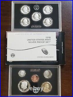 2018-S UNITED STATES SILVER PROOF Set IN ORIGINAL BOX AND US MINT COA