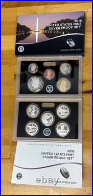 2018-S US Mint Silver Proof Set 10 Coins 90% Silver OGP Box COA