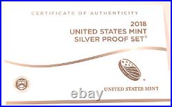 2018 S US Mint Silver Proof Set 10 Coins COA Original Box