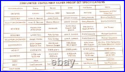 2018 S US Mint Silver Proof Set 10 Coins COA Original Box