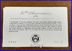 2018 S US Mint Silver Reverse Proof Set 10 Coins with Box & COA