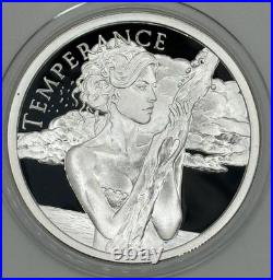 2018 Silver Shield TEMPERANCE 1 oz. 999 Silver Proof withBox & COA