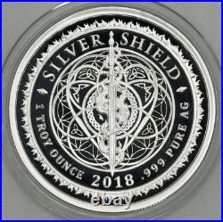 2018 Silver Shield TEMPERANCE 1 oz. 999 Silver Proof withBox & COA