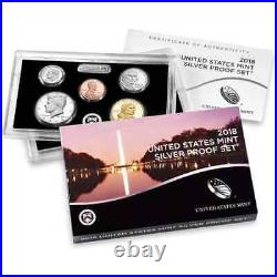 2018 US MINT SILVER PROOF SET 10 COINS (5) Sets In Mint Sealed Box 2018 US MINT SILVER PROOF SET 10 COINS (5) Sets In Mint Sealed Box