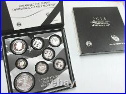 2018 US Mint Limited Edition Silver Proof Set Coins + Box + COA