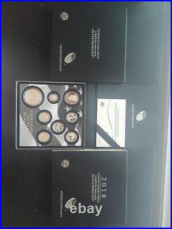 2018 U. S. Mint Limited Edition Silver Proof 8 Coin Set / Box + Coa 2018 U. S. Mint Limited Edition Silver Proof 8 Coin Set / Box + Coa