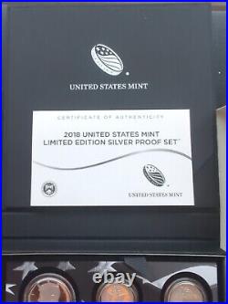 2018 U. S. Mint Limited Edition Silver Proof 8 Coin Set / Box + Coa 2018 U. S. Mint Limited Edition Silver Proof 8 Coin Set / Box + Coa
