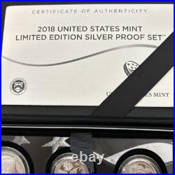 2018 United States Mint Limited Edition Silver Proof Set Original Box With COA