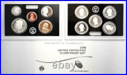 2018 United States Mint Silver Proof Set 10 of 10 Coins with Box & COA