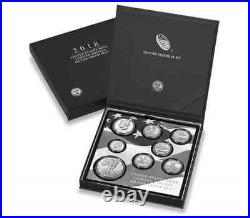 2018 Us Mint Limited Edition Silver Proof Set 8 Coin Set Box & Coa