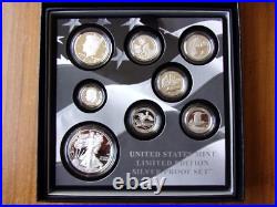2018 Us Mint Limited Edition Silver Proof Set 8 Coin Set Box & Coa