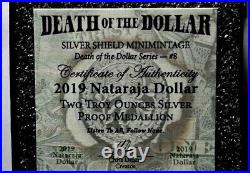 2019 2 oz. Silver Shield NATARAJA DOLLAR Silver PROOF with LOW COA & DISPLAY BOX 2019 2 oz. Silver Shield NATARAJA DOLLAR Silver PROOF with LOW COA & DISPLAY BOX