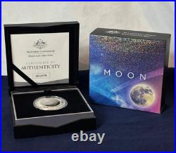 2019 $5 Coloured Fine Silver Silver Proof Domed Moon Coin Australian Mint In Box