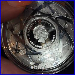 2019 $5 Coloured Fine Silver Silver Proof Domed Moon Coin Australian Mint In Box