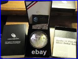 2019 Apollo 11 50th Anniversary Commemorative 5 Ounce Silver Proof In Mint Box