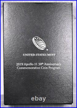 2019 Apollo 11 50th Anniversary Commemorative 5 oz Silver Proof With Box & COA
