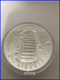 2019 Apollo 5 oz Silver 50th Anniversary Proof Commemorative Coin with Box and COA