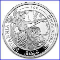2019 British Silver Britannia Proof 1oz Coin Box & COA