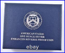 2019 Enhanced Reverse Proof American Silver Eagle Box + CoA NO Coin 3631