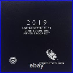 2019 Limited Edition Silver Proof Set Black Box & COA 7 Coins and Silver Eagle