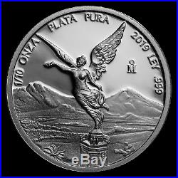 2019 Mexico 5-Coin Silver Libertad Proof Set (1.9 oz, Wood Box) SKU#186717