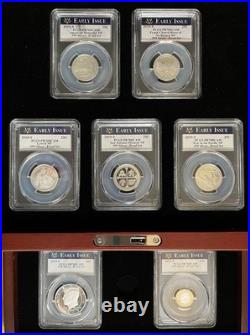 2019 PCGS PR70DCAM 7 Coin Silver Proof Set. Quarters, Kennedy, Dime & Luxury Box