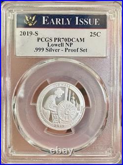 2019 PCGS PR70DCAM 7 Coin Silver Proof Set. Quarters, Kennedy, Dime & Luxury Box