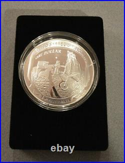 2019-P 5oz Proof American Apollo 11 50th Anniversary. 999 Silver Coin Box + CoA