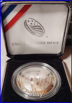 2019-P Apollo 11 50th Anniversary SILVER Proof Dollar WithBox & COA, Curved Coin
