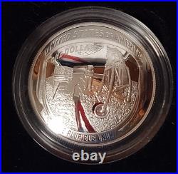 2019-P Apollo 11 50th Anniversary SILVER Proof Dollar WithBox & COA, Curved Coin